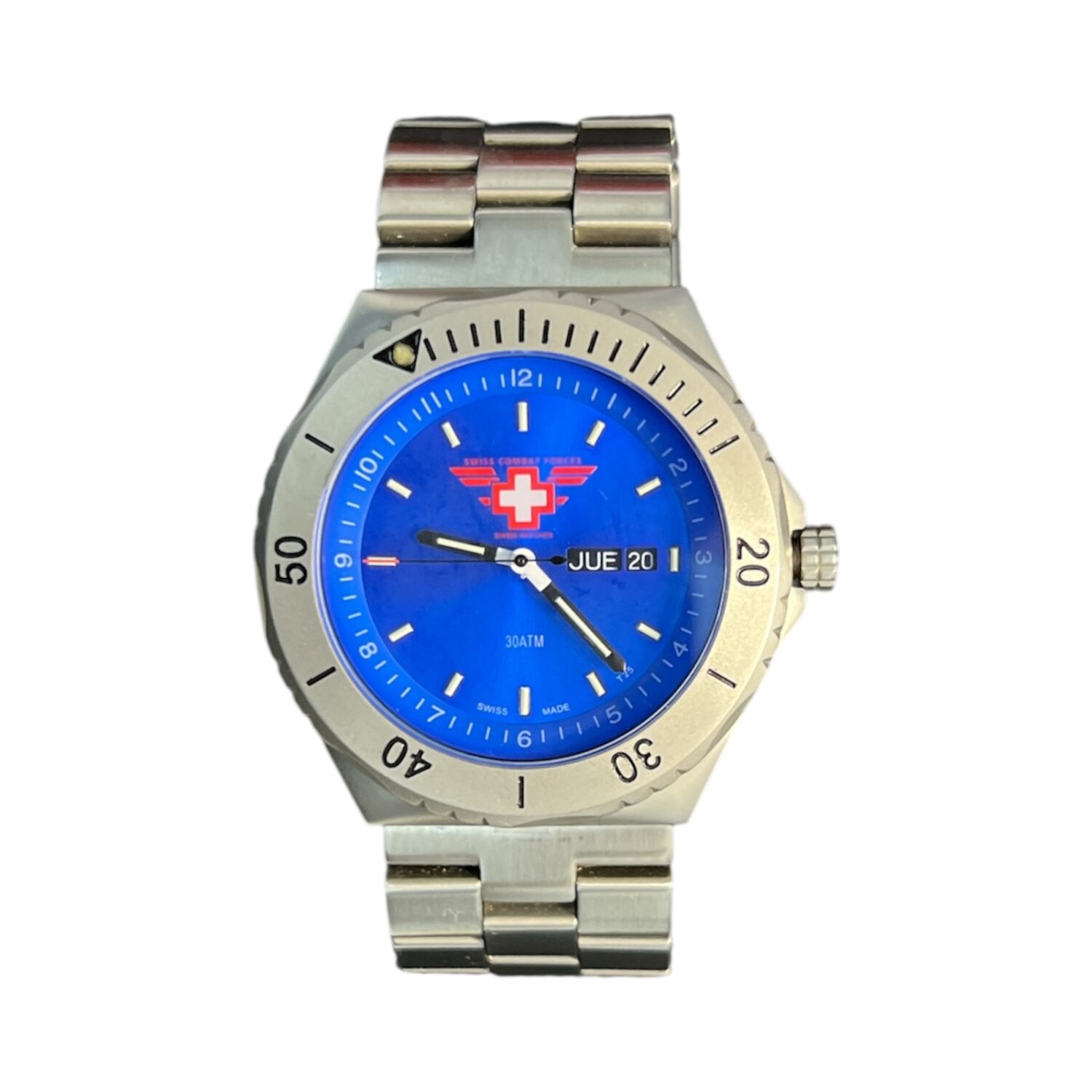 Swiss Combat Forces Herren Uhr Edelstahl – Blaues Zifferblatt | 30 ATM